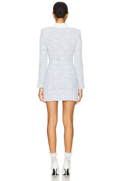 SP Blue Check Collar Mini Dress