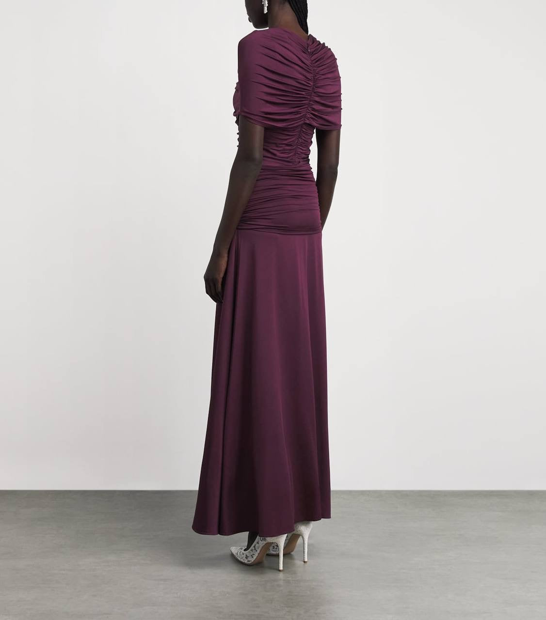SP Burgundy Jersey Gathered Maxi Dress