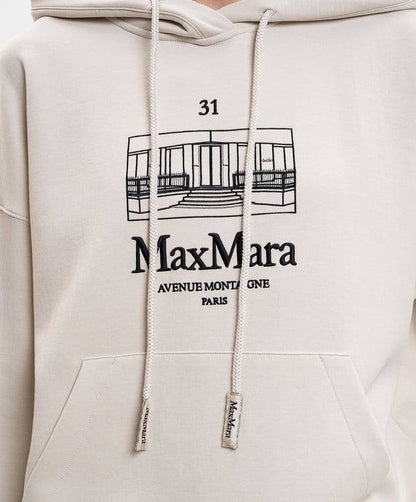 MM Smmandrea Cream Cotton Jersey Graphic Hoodie