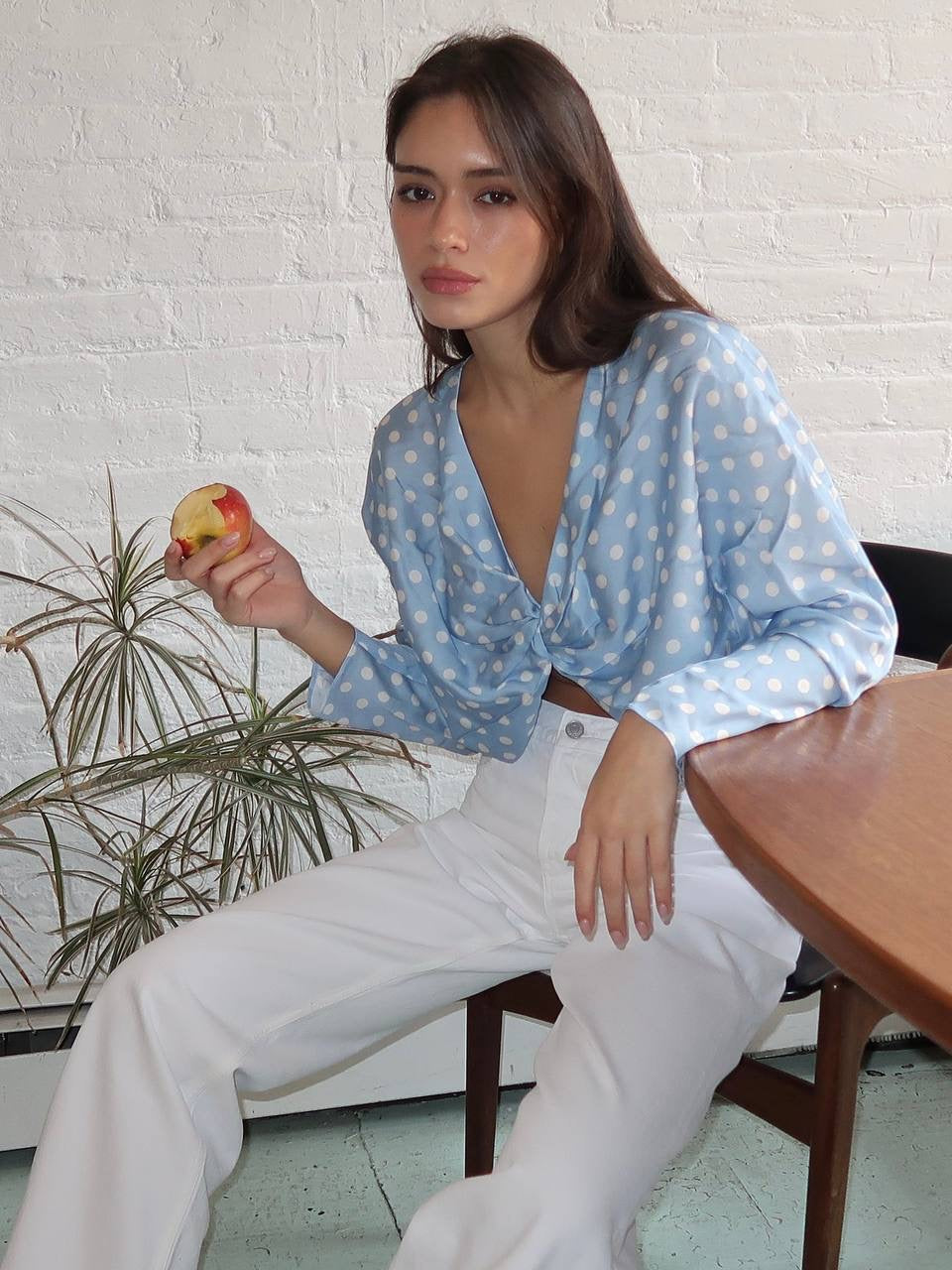 PSE Tillie Long Sleeve Viscose-blend Twist Top