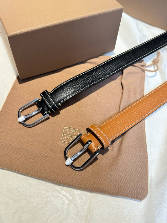 Tot Slim grained-leather trouser belt