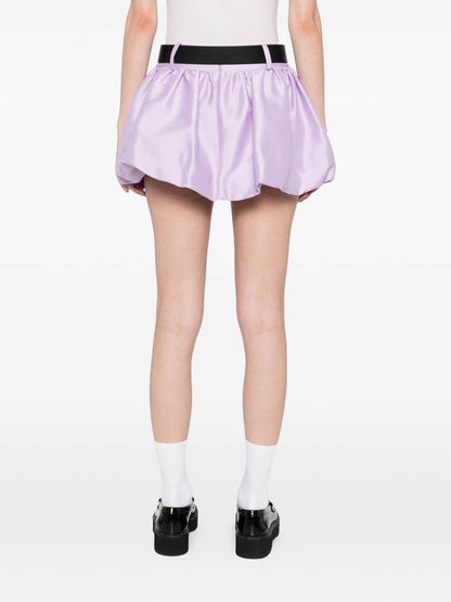 SP Purple Gathered Balloon Woven Belted Mini Skort (skirt with shorts)