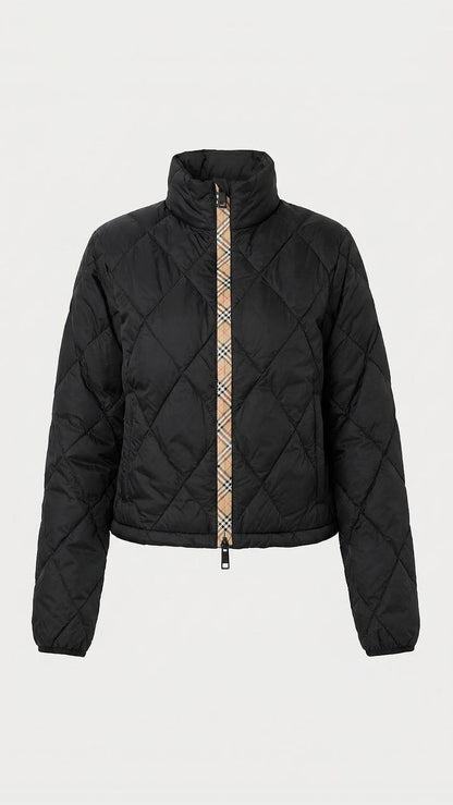 BBR Bramford Check-accent Packable Nylon Quilted Short Jacket