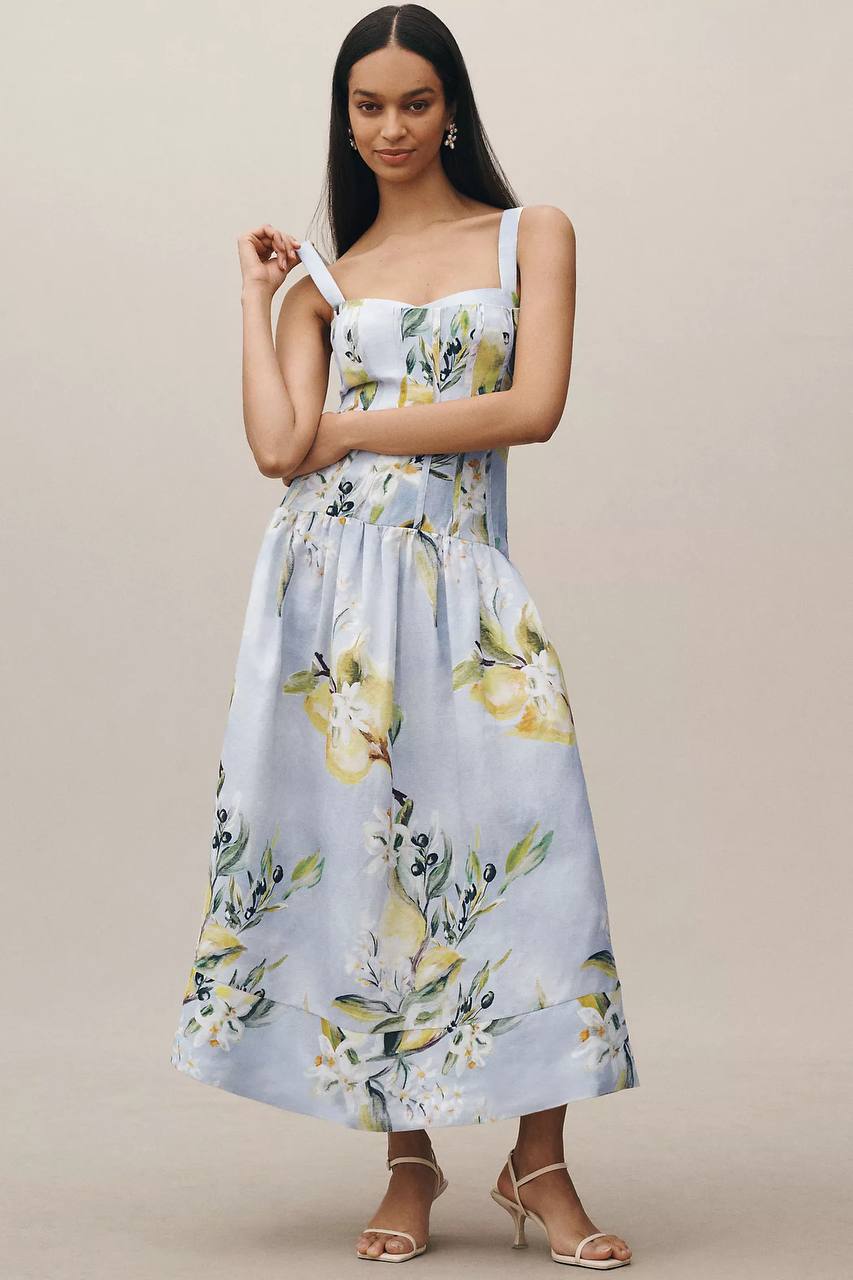 NC Makenna Drop Waist Corset Midi Dress