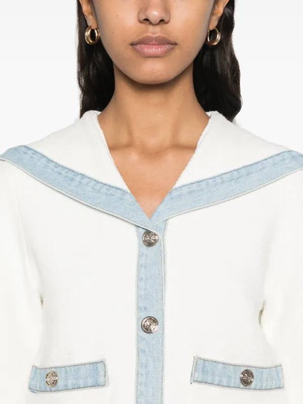 MJ Mirsalcollar Cardigan Sailor Top | Irsala Shorts | Denim Detail Set