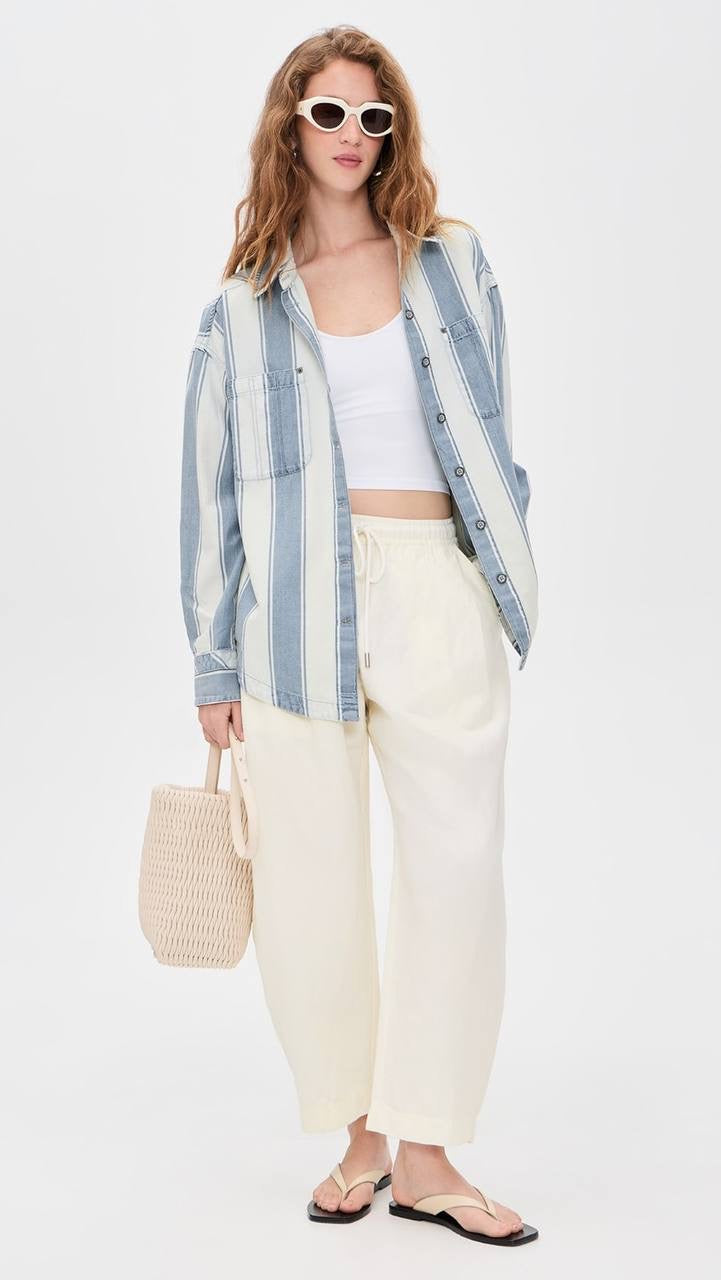 AA Everyday Pull-On Cotton-Linen Jogger Pants