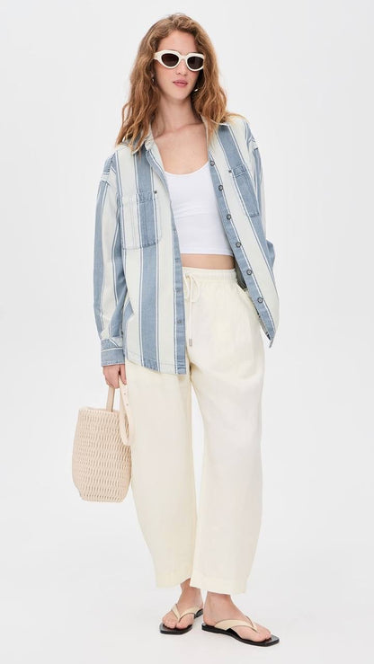 AA Everyday Pull-On Cotton-Linen Jogger Pants