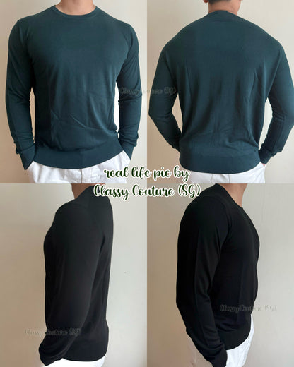 4 Colors! ZN Men's Cashseta Cashmere and Silk Crewneck Sweater