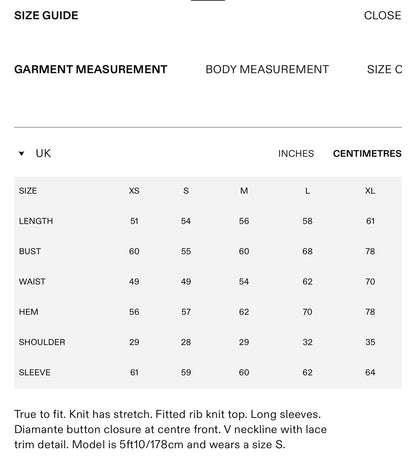 SP Black Lace Trim Knit Long Sleeve Top