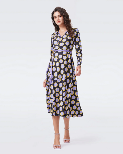 DVF Anika Reversible Satin Midi Dress