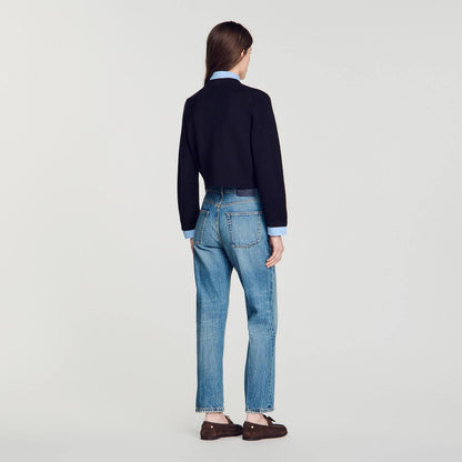 SD Two Tone Origami Collar Cardigan