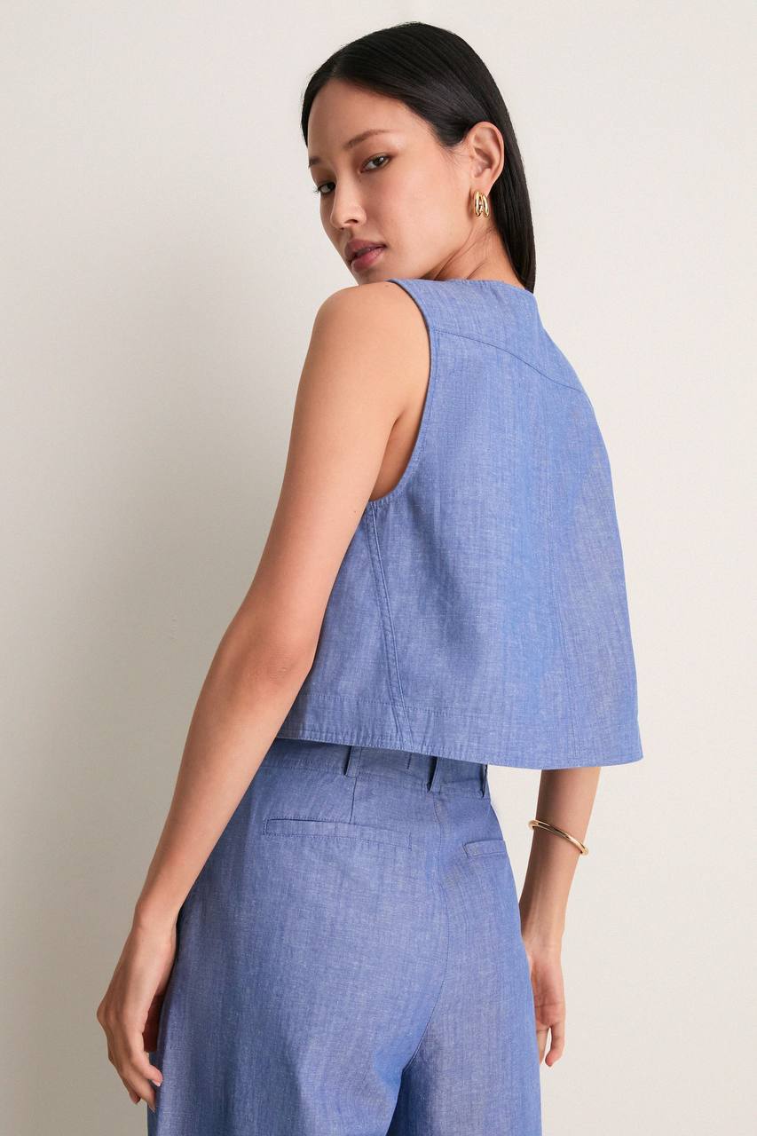 AA Godet Tank | Short Bari Short in Chambray