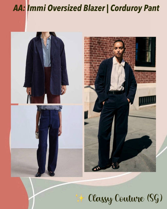 AA Immi Oversized Blazer | Meridian Pants | Cotton Corduroy Set