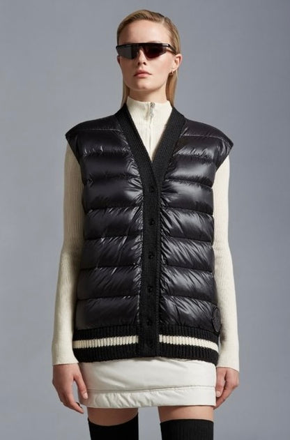 MC Padded Wool Vest Jacket with Down-filled Front