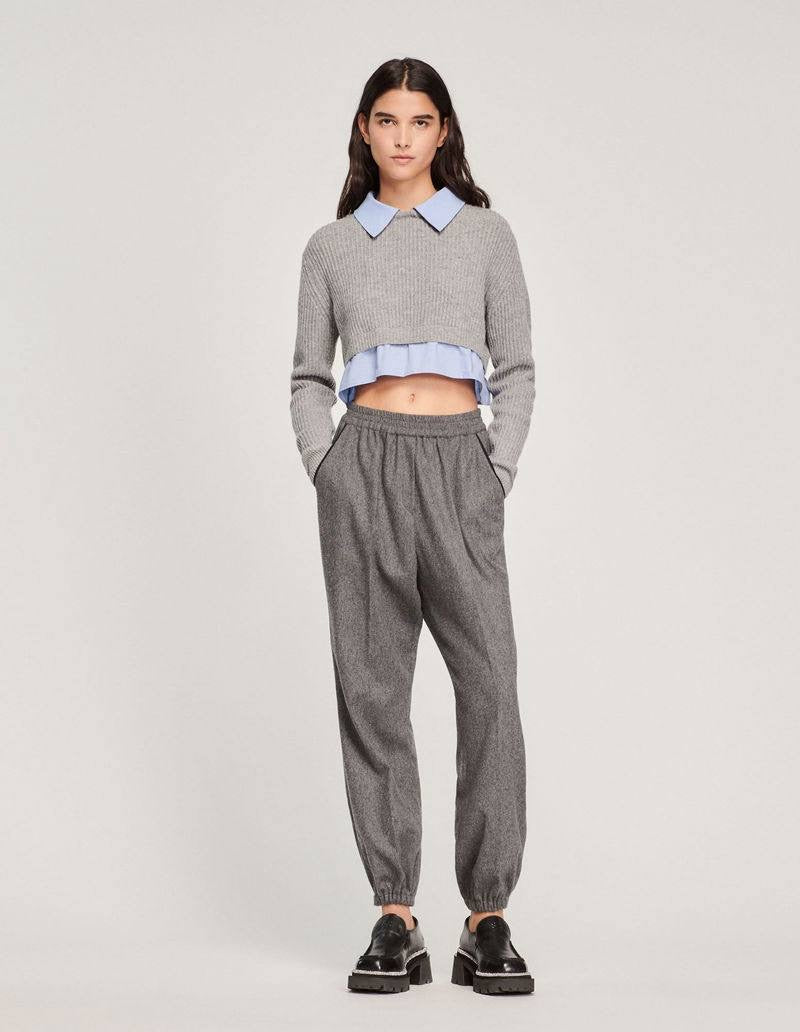 SD Cropped Trompe-L'Oeil Sweater