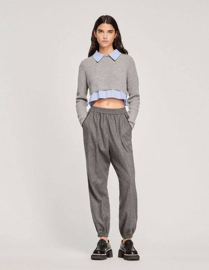SD Cropped Trompe-L'Oeil Sweater