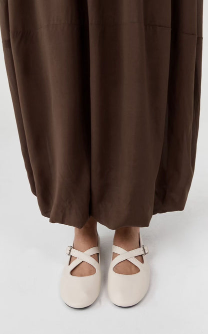 SA Lambskin Leather Ballerina Flat Shoes with Crisscross Strap