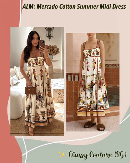 ALM Mercado Cotton Summer Midi Dress Sundress