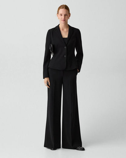 TH Fitted Blazer | Pleated Wide-Leg Pant 30" in Admiral Crepe