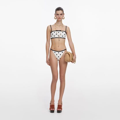 SP Black Polka Dot One-piece Swimsuit | White Polka Dot Bikini Top & Bottom Set