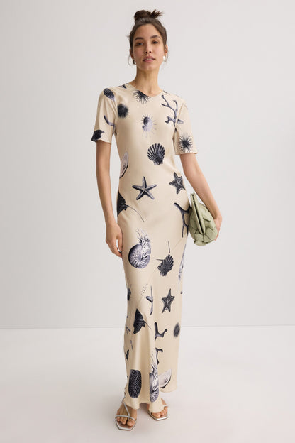 (PART 4/5) SL Short Sleeve Bias Silk Midi Maxi Dress
