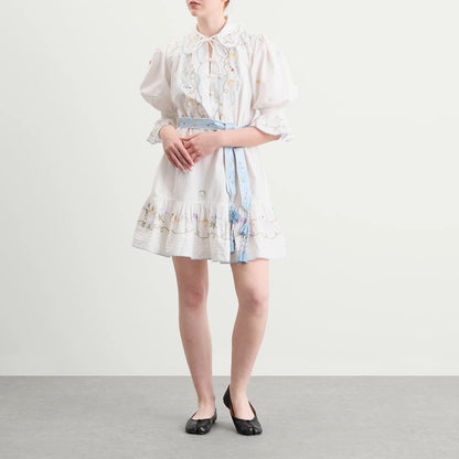 ALM Giulia Embroidered Cotton Mini Dress