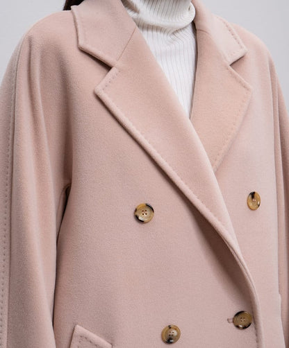 MM Rebus 101801 Double Breasted Wool and Cashmere Short Icon Coat