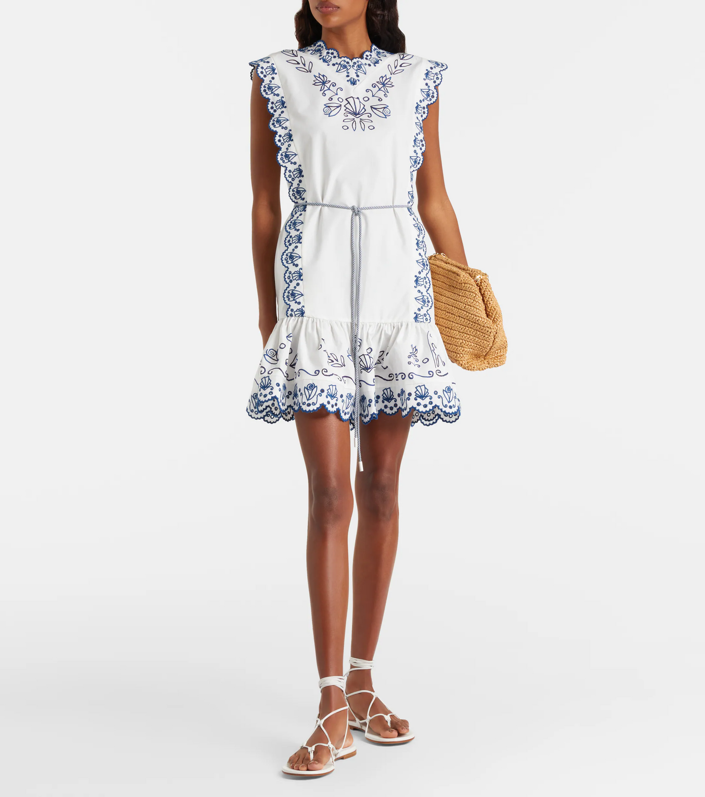 ALM Leela Embroidered Cotton Mini Dress
