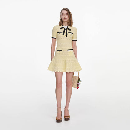 SP Yellow Pointelle Knit Mini Dress