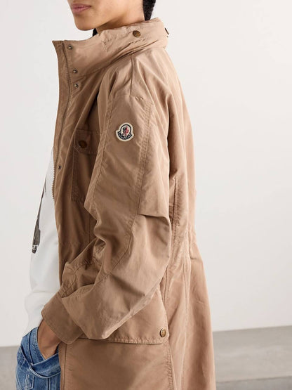 MC Nantes Hooded Gabardine Shell Parka Long Jacket Coat