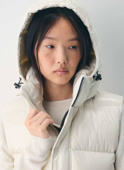 8 Colors! ARZ The Super Puff Down-filled Sleeveless Vest (removable hood)