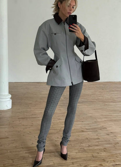 HS The Lady Hunting Cotton-blend Jacket With Faux Leather Collar