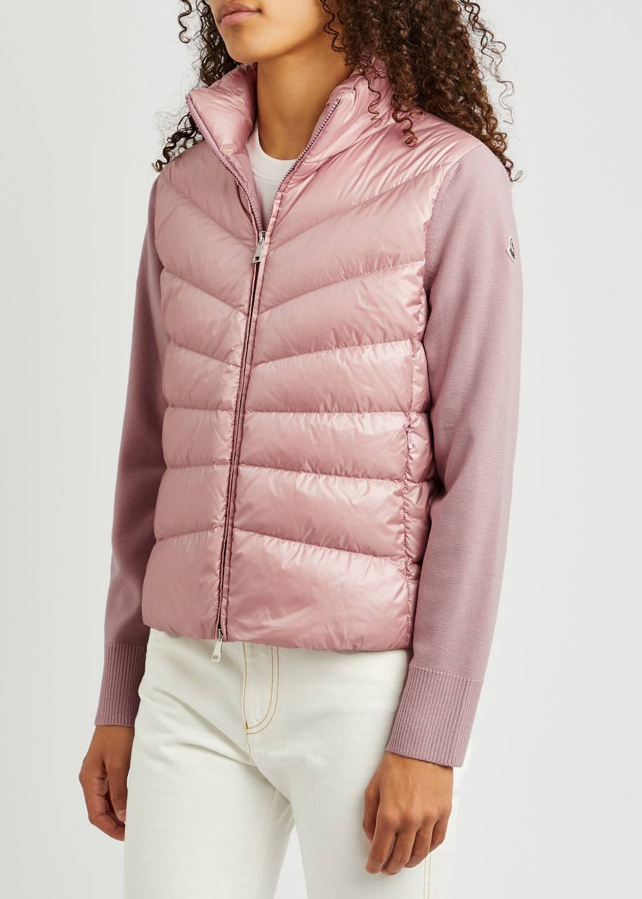 MC Quilted Puffer Jacket with Knit Sleeves