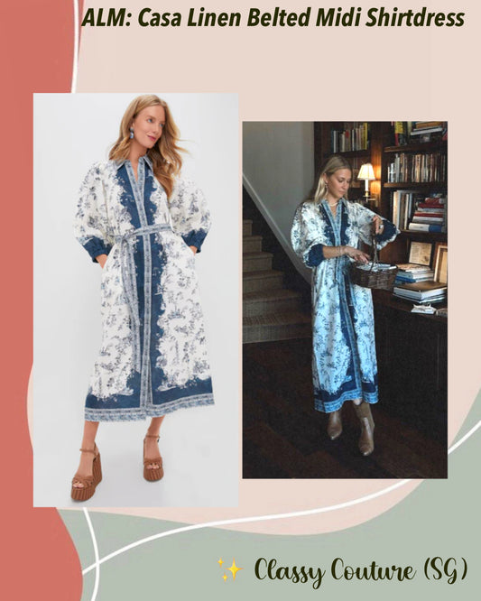 ALM Casa Linen Shirtdress Midi Dress