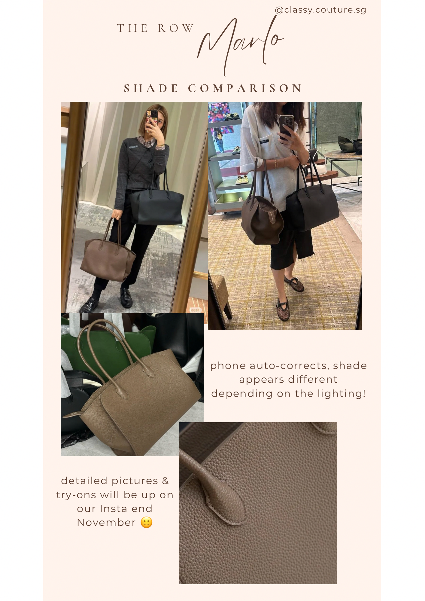 TR Marlo 12 & 14 Bag in Matte Grained Calfskin Leather