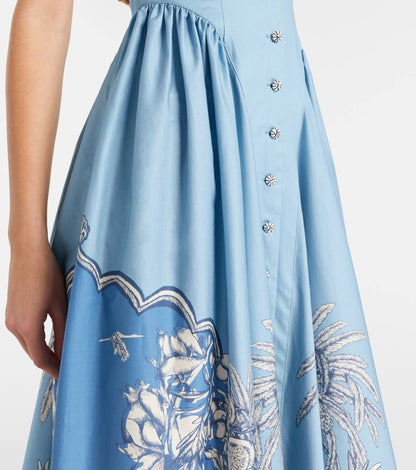 ALM Villa Romantica Sleeveless Cotton Poplin Scoop back Midi Dress