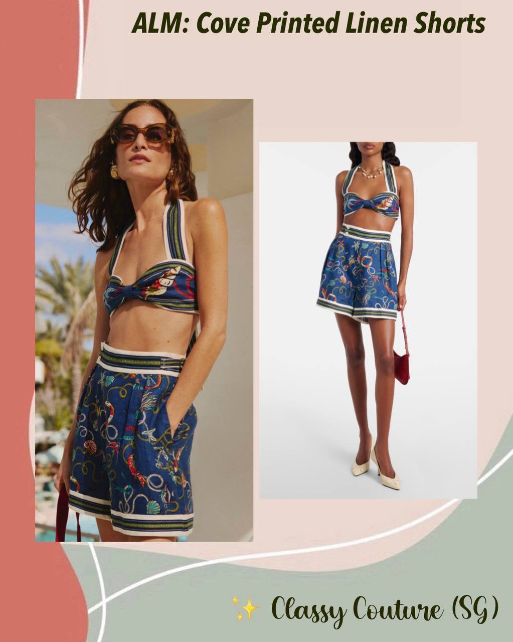 ALM Cove Printed Linen Shorts