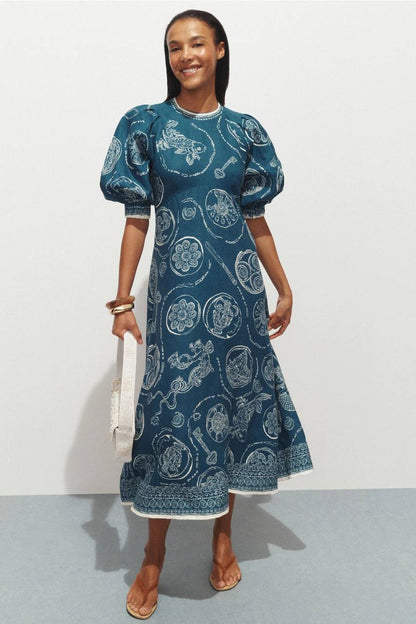 ALM Lucky Midi Dress in Linen