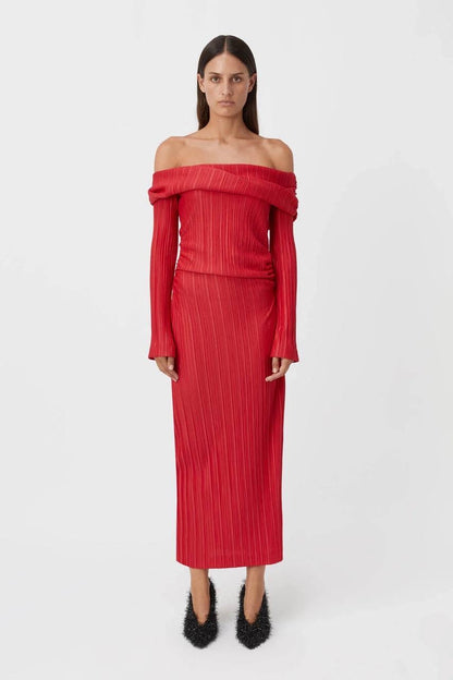 CM Shaw Off The Shoulder Midi Dress
