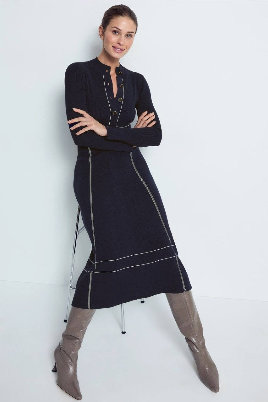 Petite/regular! RS Charlie Knit Midi Dress With Contrast Stitching