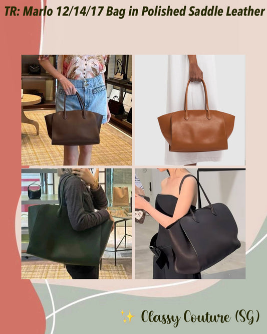TR Marlo 12/14/17 Bag in Polished Saddle Calfskin Leather