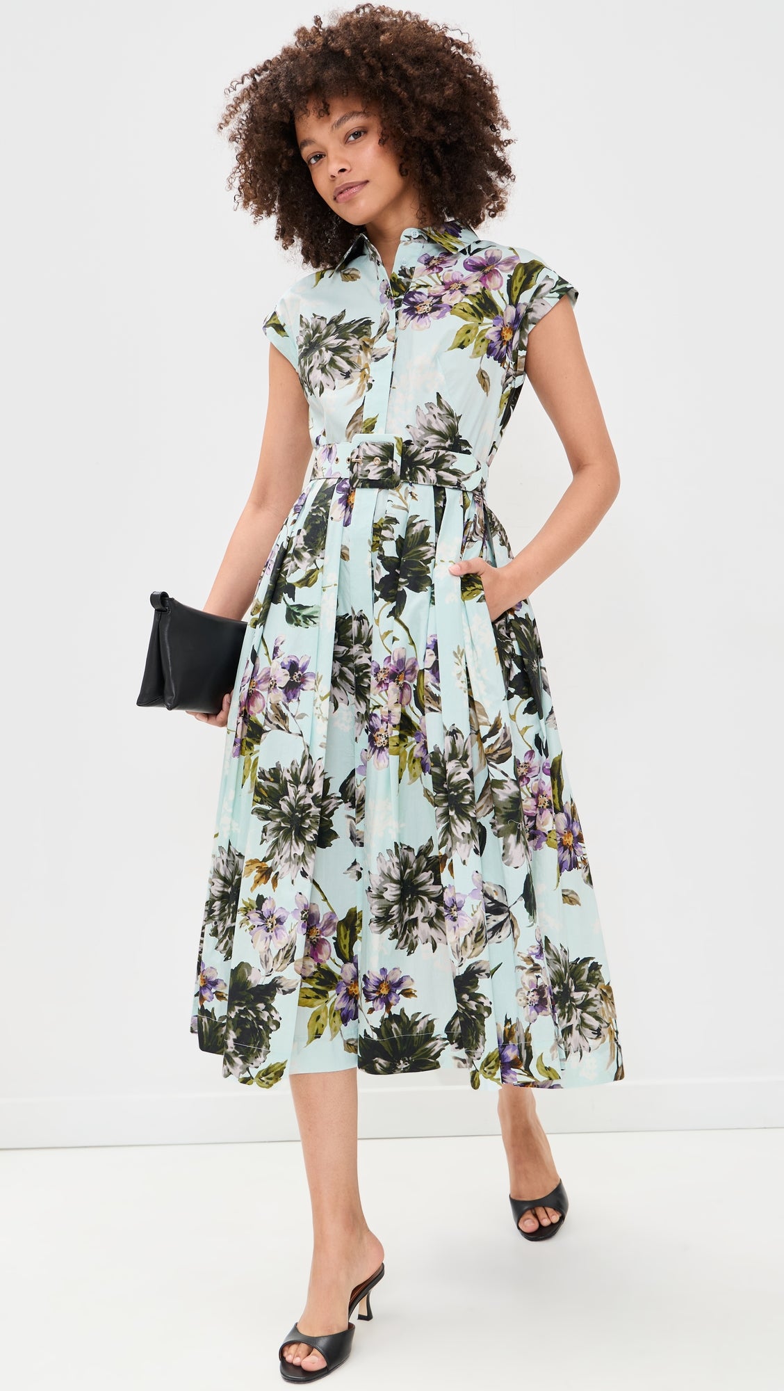 CC Octavia Floral Cotton Midi Dress