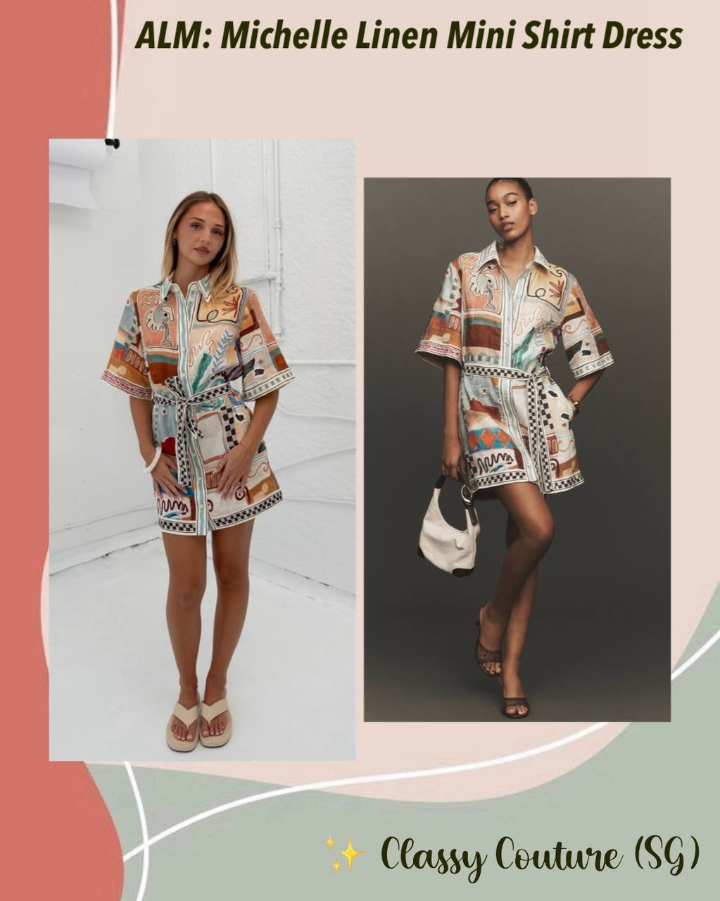 ALM Michelle Linen Mini Shirt Dress