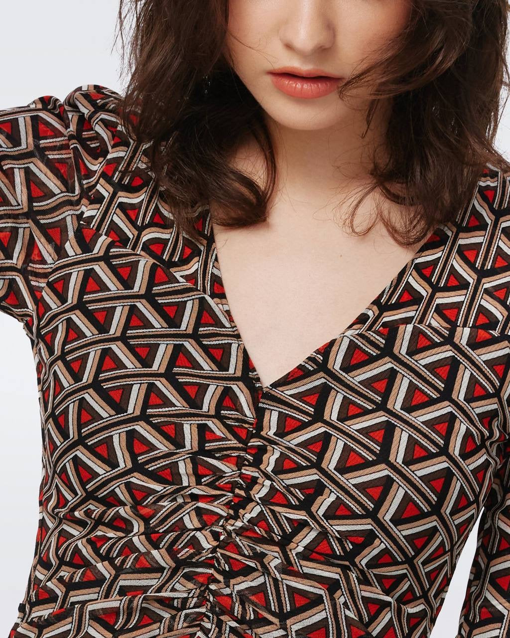 DVF Ivan Reversible Mesh Midi Dress