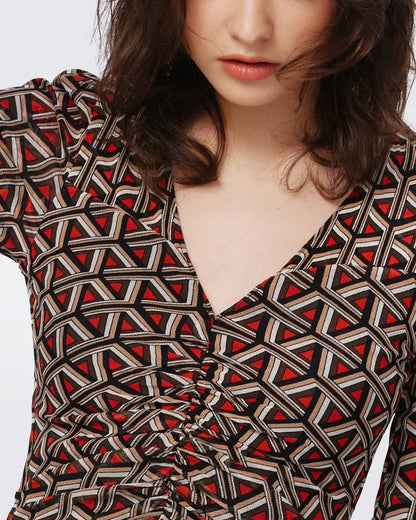 DVF Ivan Reversible Mesh Midi Dress