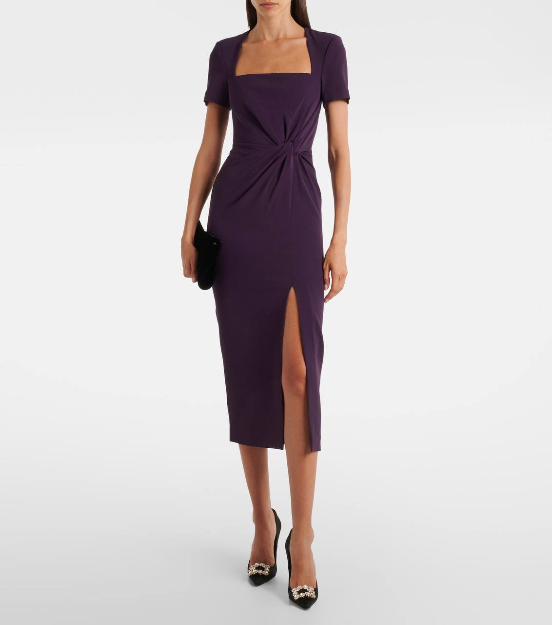 RM Gathered Cady Midi Dress