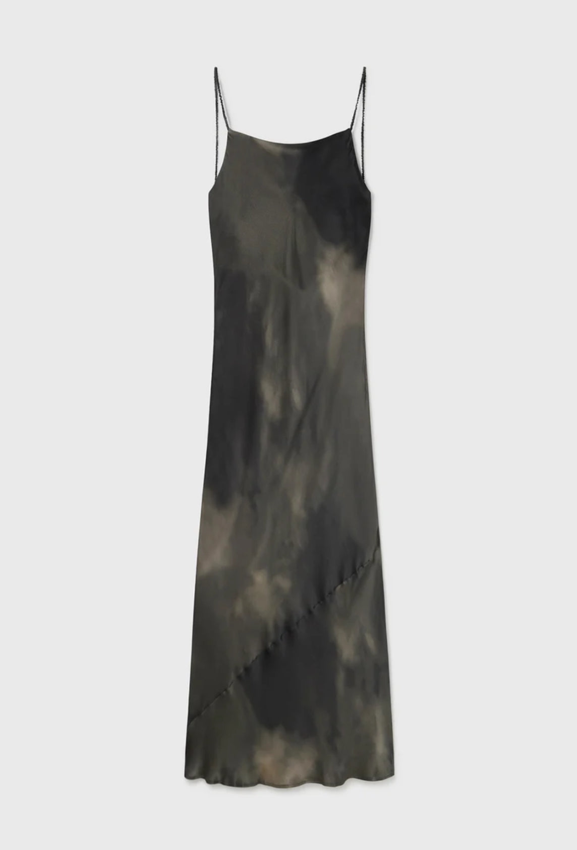 SL Mia Silk Cowl Neck Maxi Dress with open back in Smoke