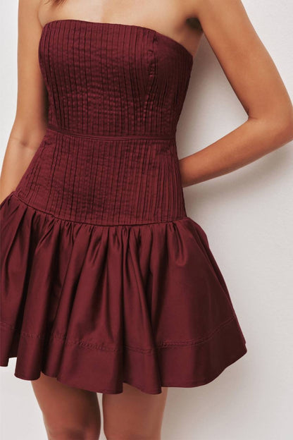 4 Colors! AJ Vacation Strapless Cotton Mini Dress