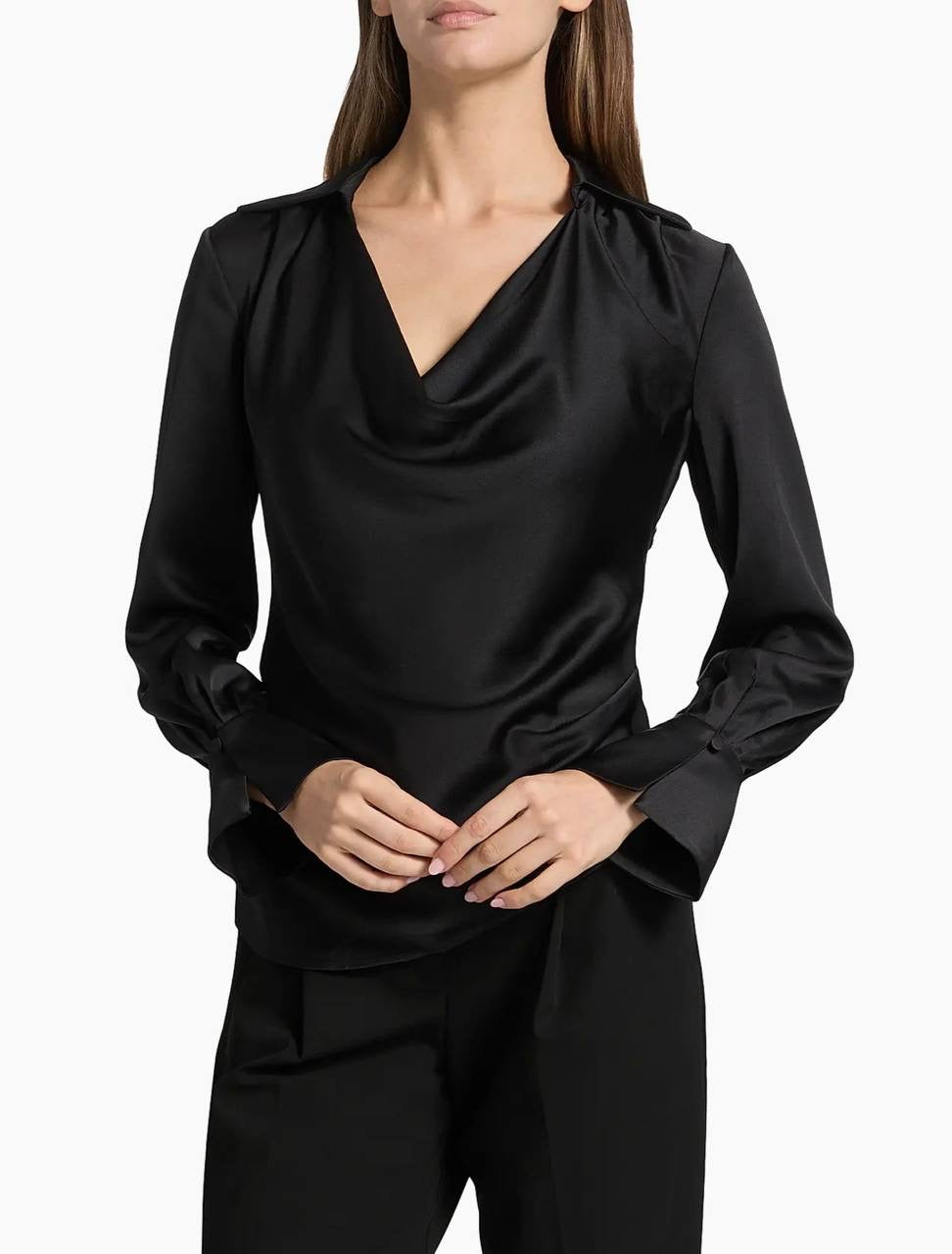 SK Symone Satin Cowl Neck Top