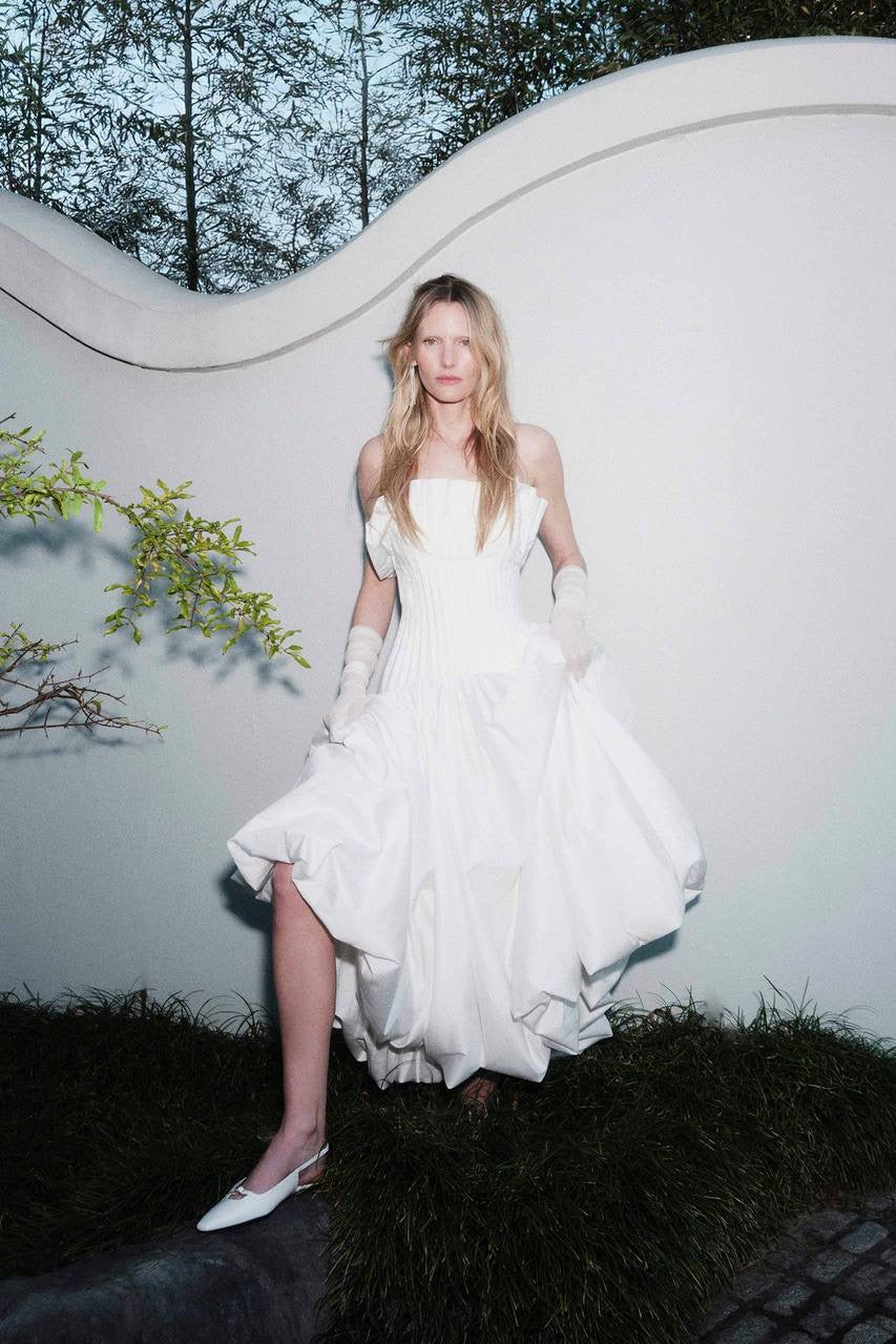 AJ Ivy Bubble Hem Cotton Gown Midi Maxi Dress